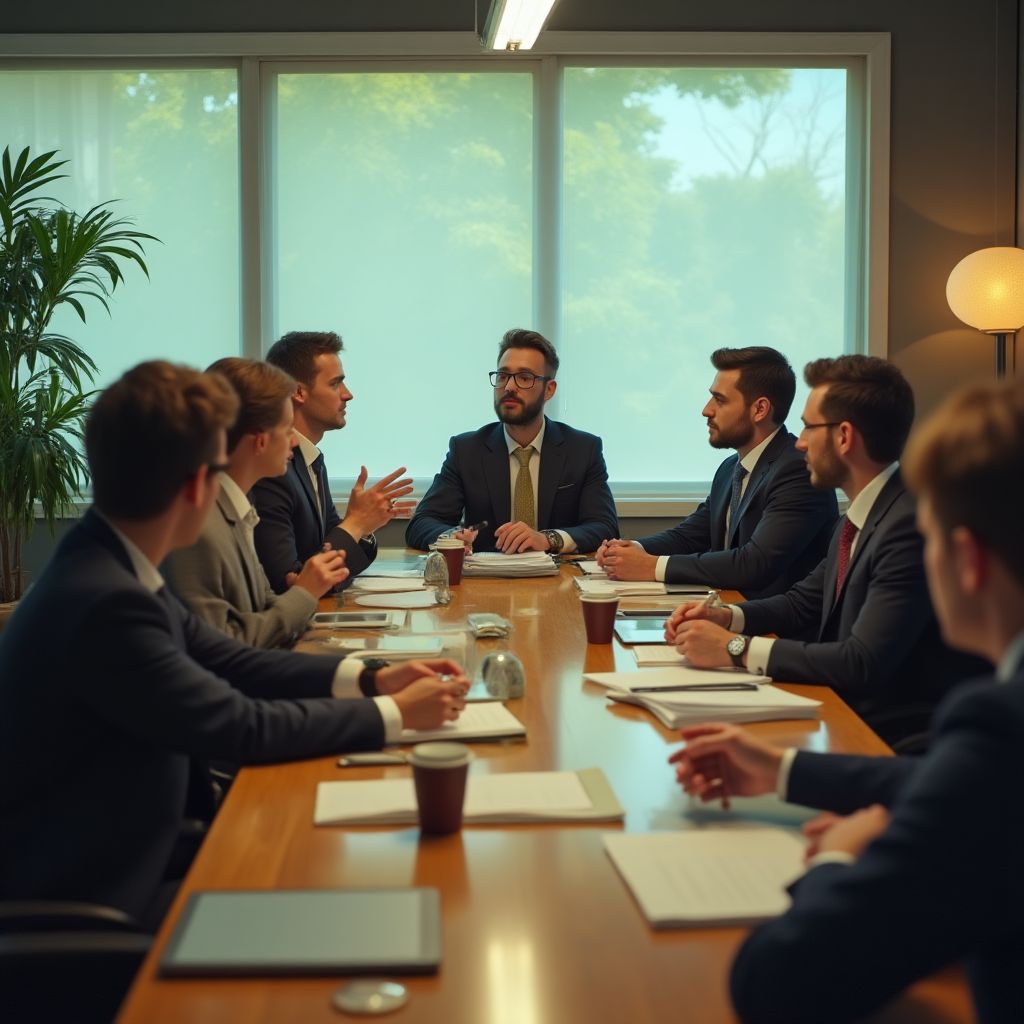 Reunión estratégica del equipo FinanConsult