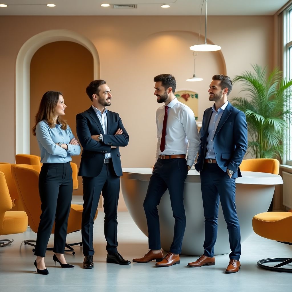 Equipo de FinanConsult en oficina moderna